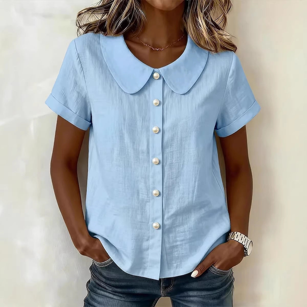 Solid Loose Cotton Linen Shirt | Women Casual