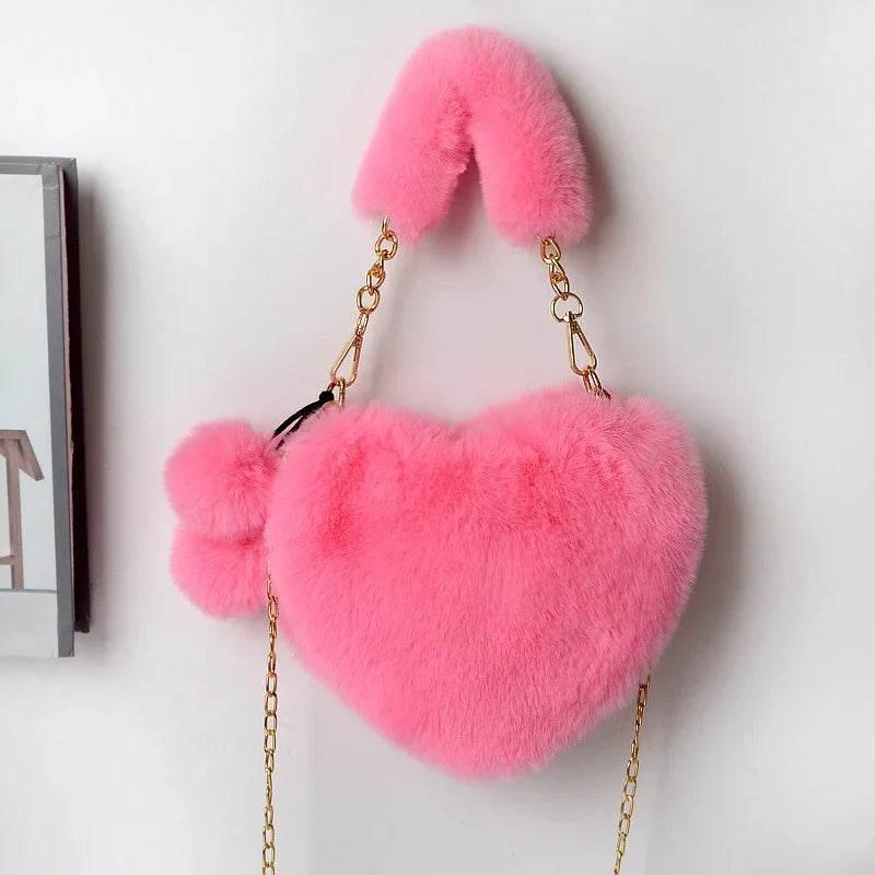 Soft Plush Heart Handbag | Valentine's Day Party Bag - ZA-Zola