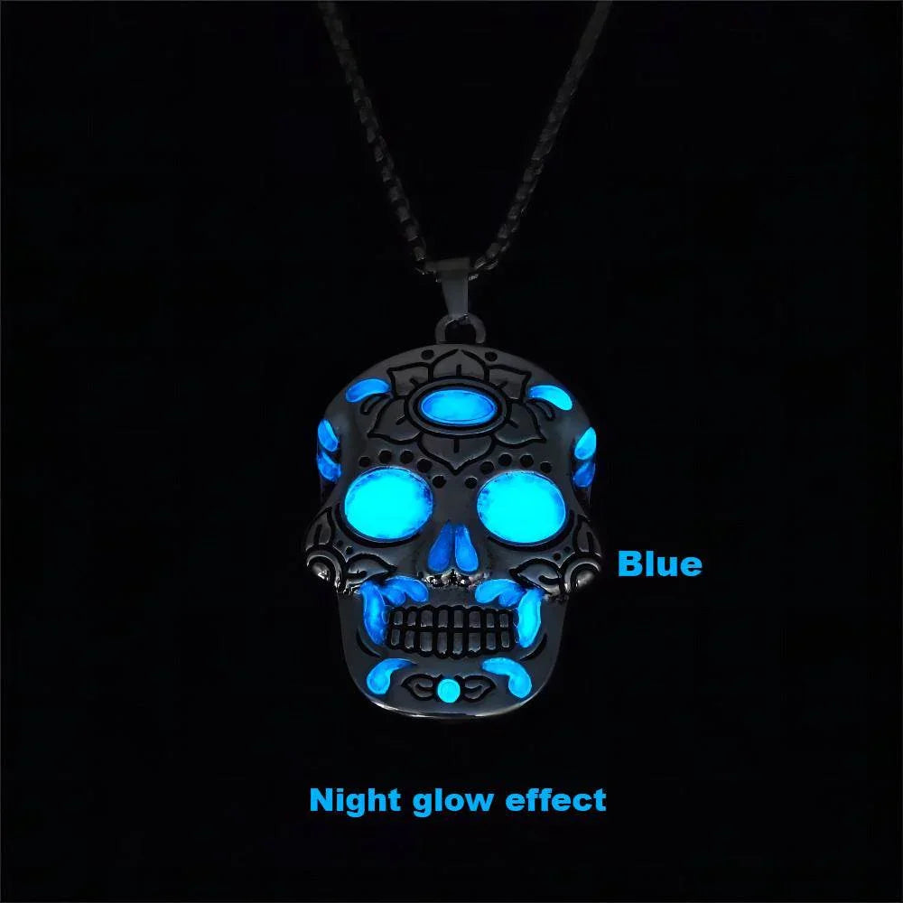 ZA-Zola Luminous Skull Lotus Necklace - ZA-Zola