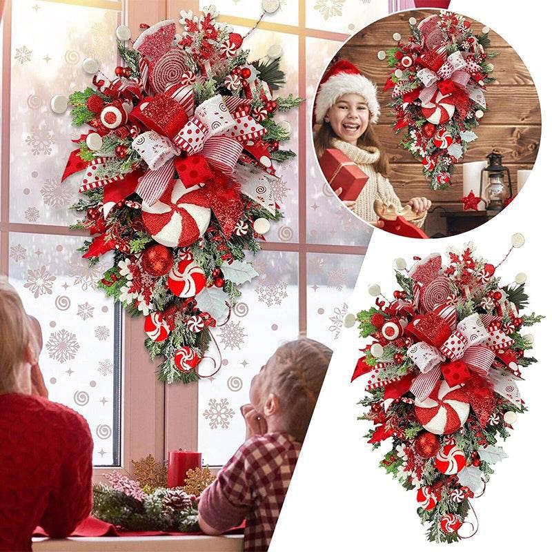 Christmas Wreath Decoration | Artificial Candy Tree Garland Ornament - ZA-Zola
