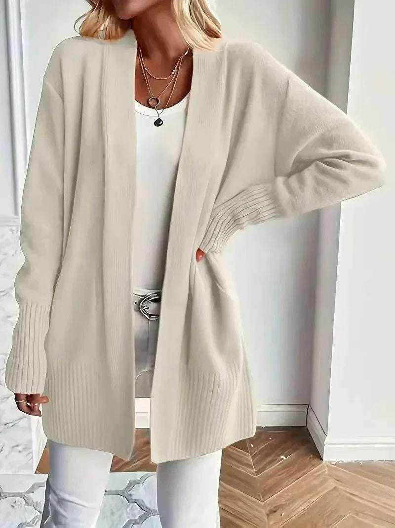 Plus Size Solid Knit Casual Cardigan Women - ZA-Zola