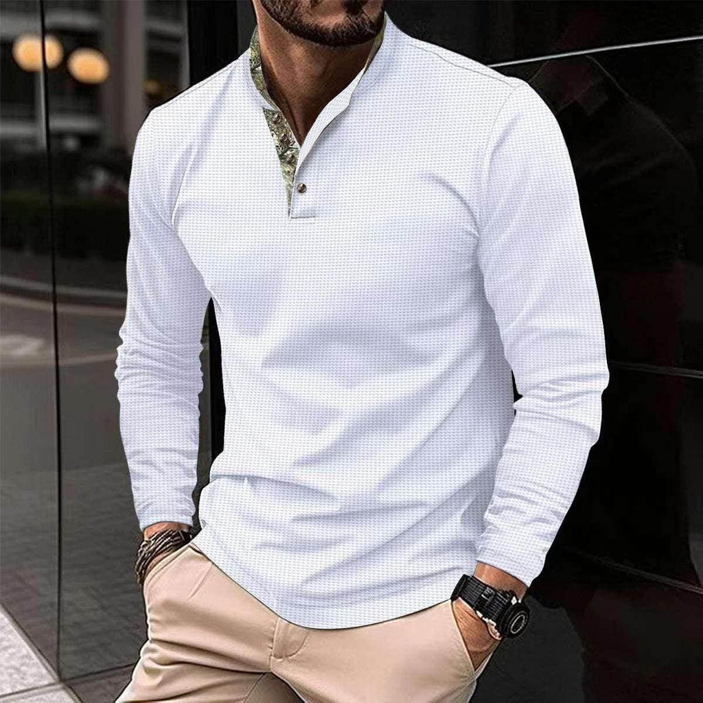 Men's Double Layer Lapel Polo Shirt - Fashion Waffle - ZA-Zola