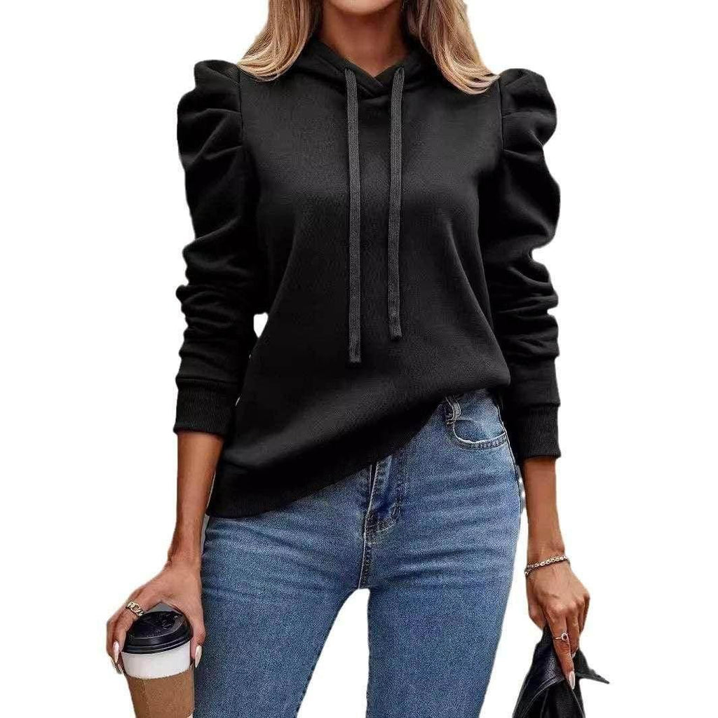 Solid Color Long Sleeve Casual Pullover Top - ZA-Zola