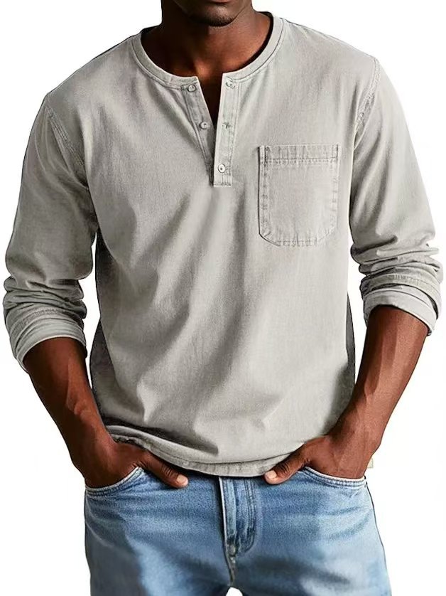 Men’s V Neck Long Sleeve T Shirt | ZA-Zola