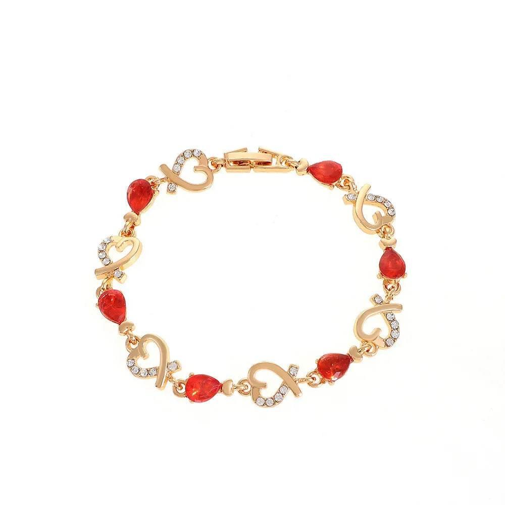 Hollow Heart Rhinestone Bracelet | Valentine's Day Gift - ZA-Zola