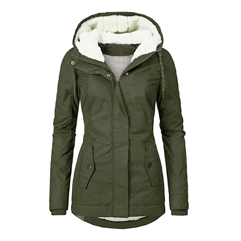 Warm Winter Hooded Jacket | Fleece Zip-Up Women's Casual Coat - ZA-Zola