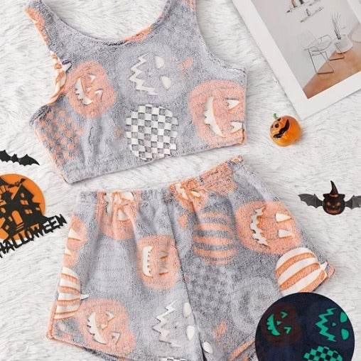 Halloween Luminous Pajamas | ZA-Zola Flannel Set - ZA-Zola