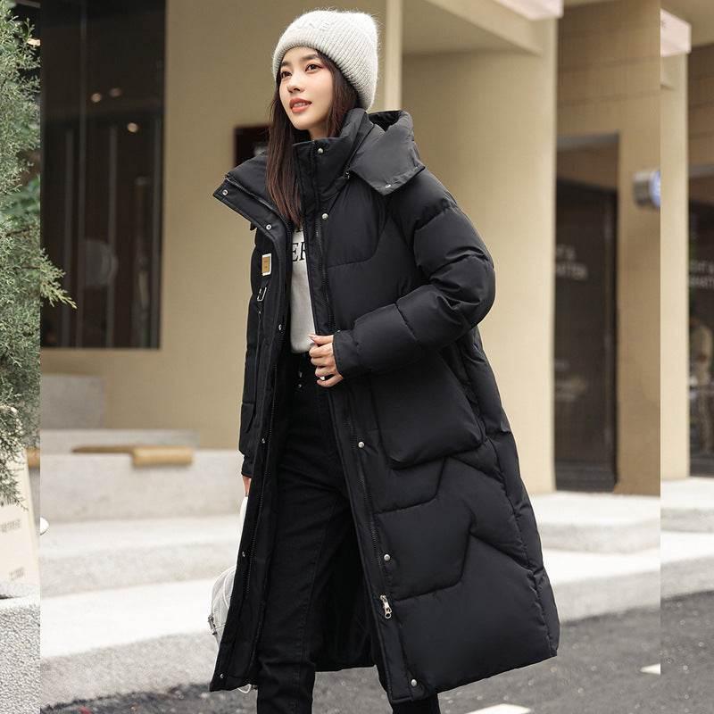 Detachable Hat Women’s Coat | Mid-Length Thickened Jacket - ZA-Zola