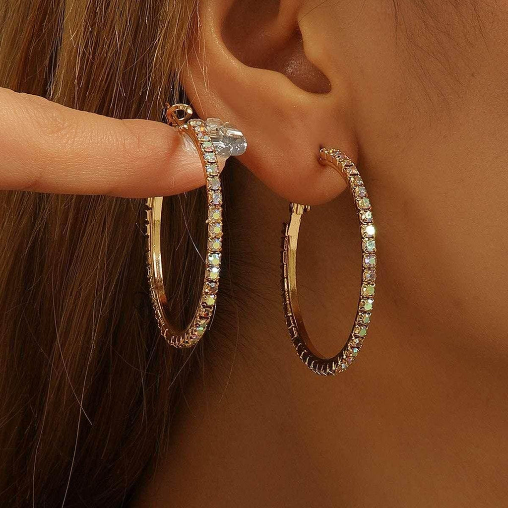 Princess Style Large Zircon Earrings – Gold Plated - ZA-Zola