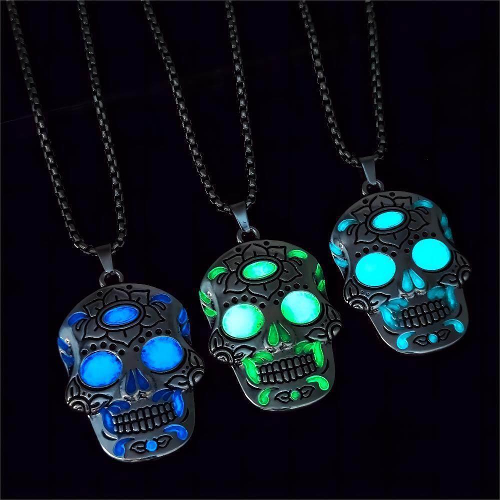 ZA-Zola Luminous Skull Lotus Necklace - ZA-Zola