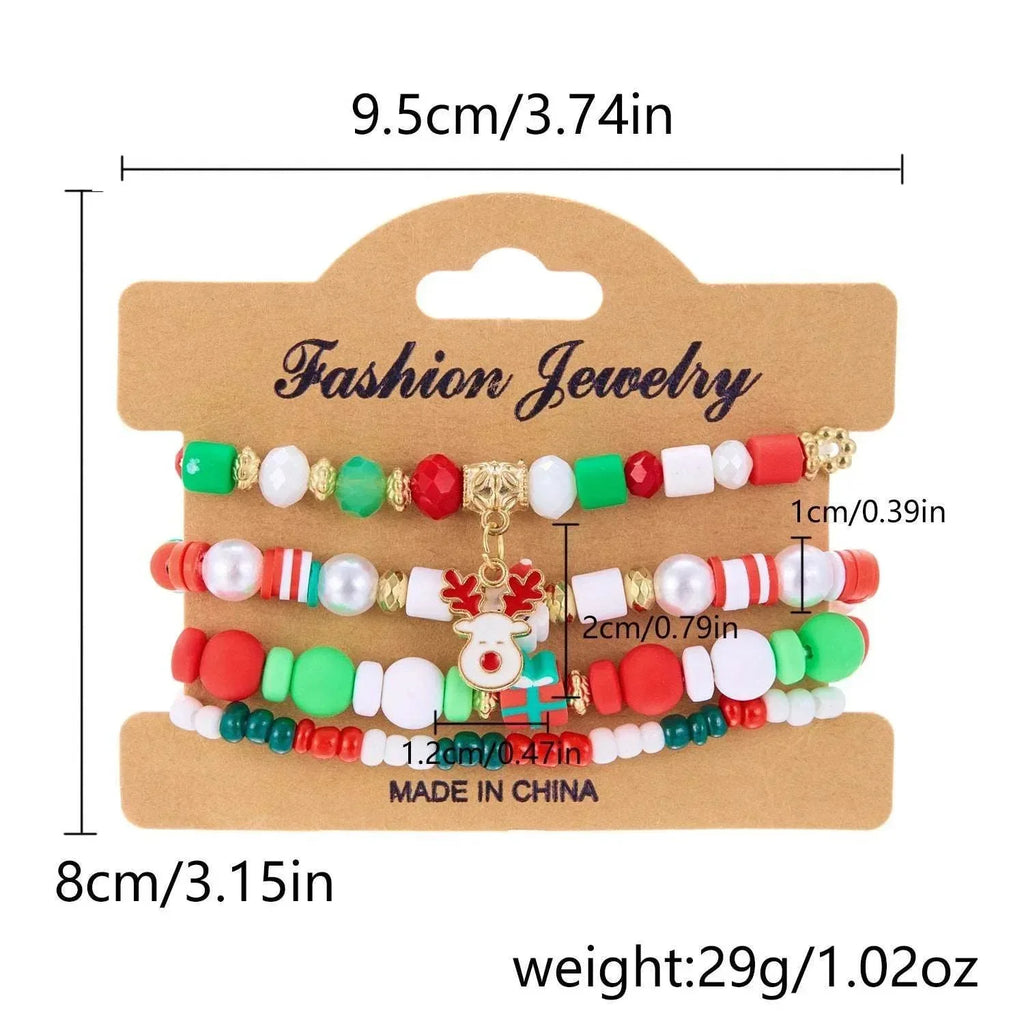Handmade Christmas Snowman Beaded Bracelet – Festive Jewelry - ZA-Zola