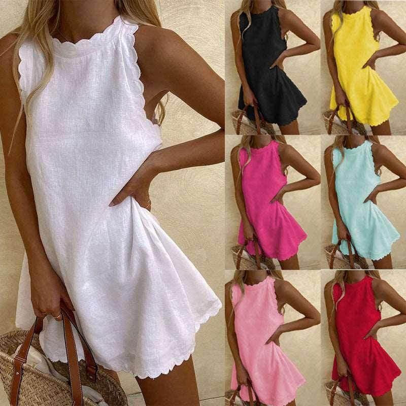 Sexy Loose Sleeveless Linen Dress for Women - ZA-Zola