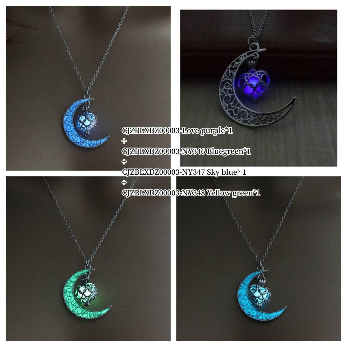 ZA-Zola Silver Glowing Pendant Necklace – Luminous Elegance UK - ZA-Zola