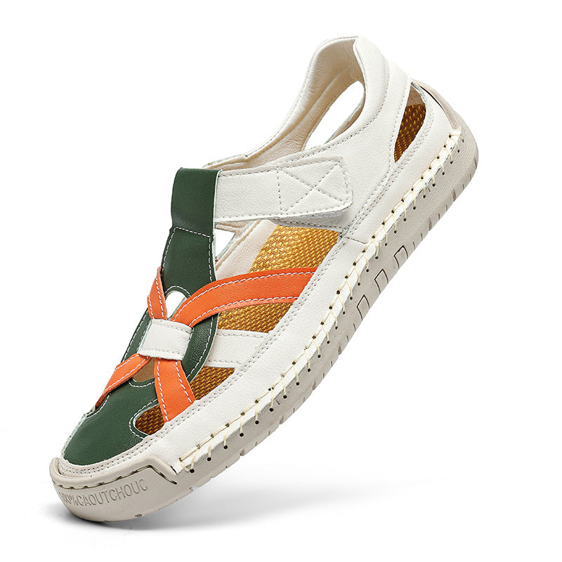 Colorful sandal with white sole on a white background