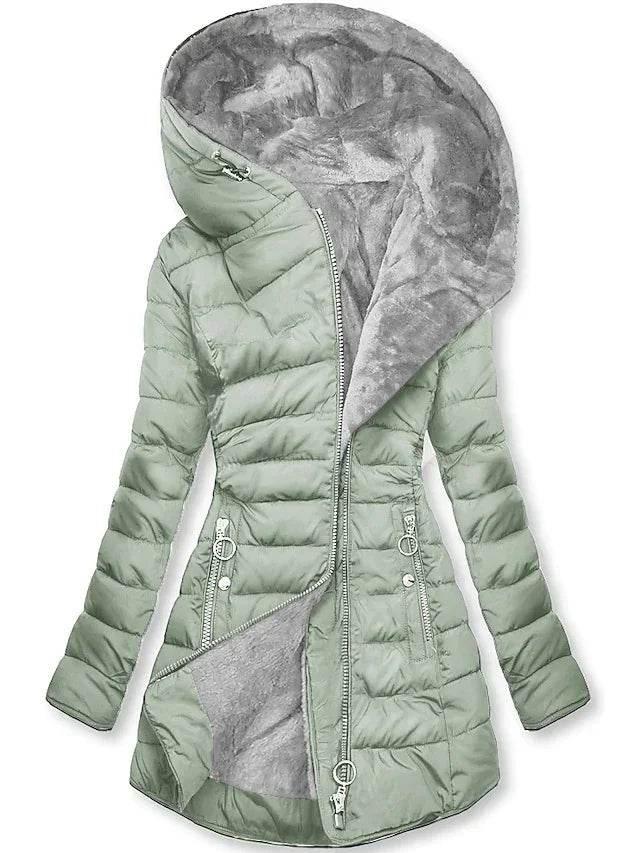 Shop Plush Hooded Mid-Length Cotton Coat – Stay Warm - ZA-Zola
