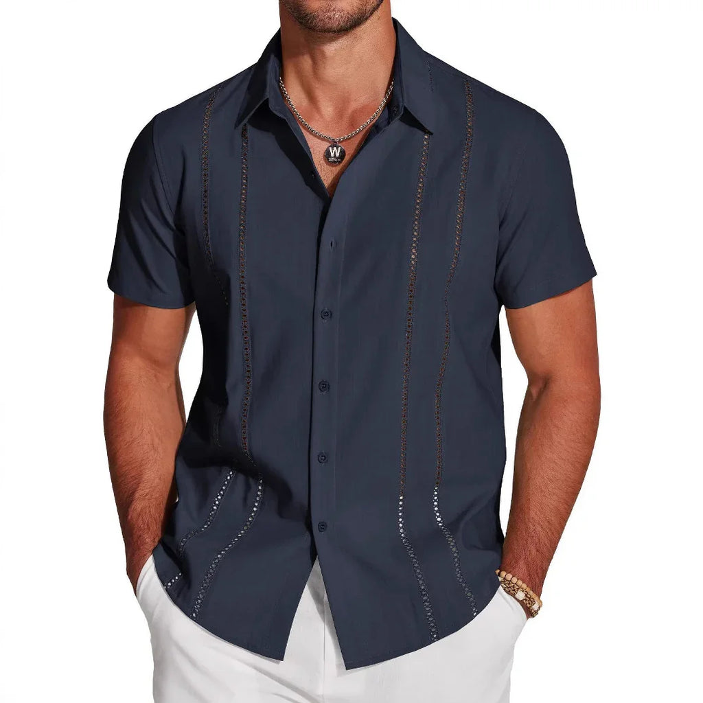 Men’s Hawaii Holiday Linen Shirt | Trendy Wild Summer Lapel Shirt