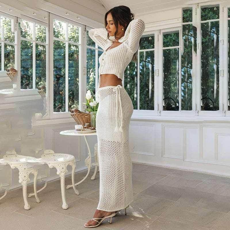 Women's Hollow Beach Bikini with Skirt Set - ZA-Zola