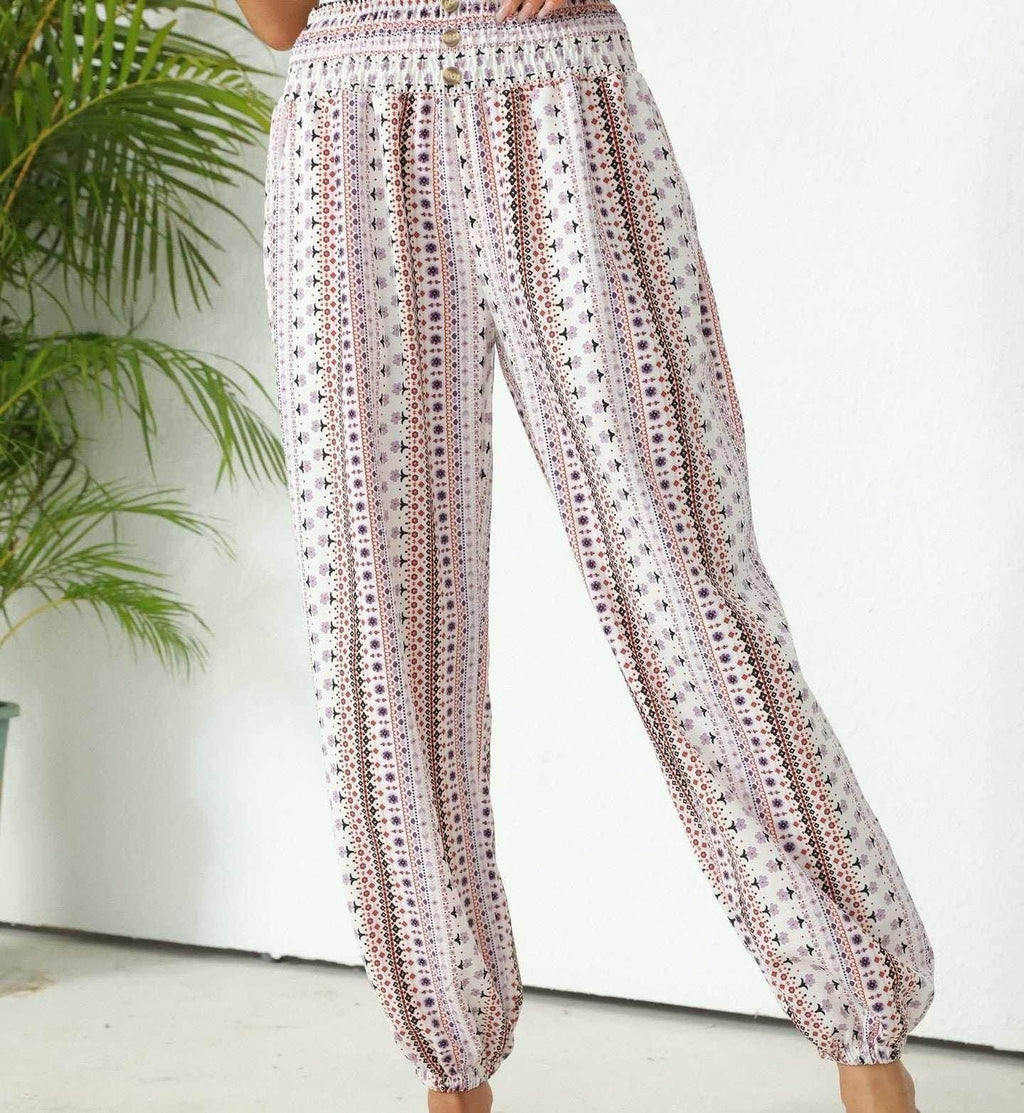 High Waist Loose Print Trousers for Women - ZA-Zola