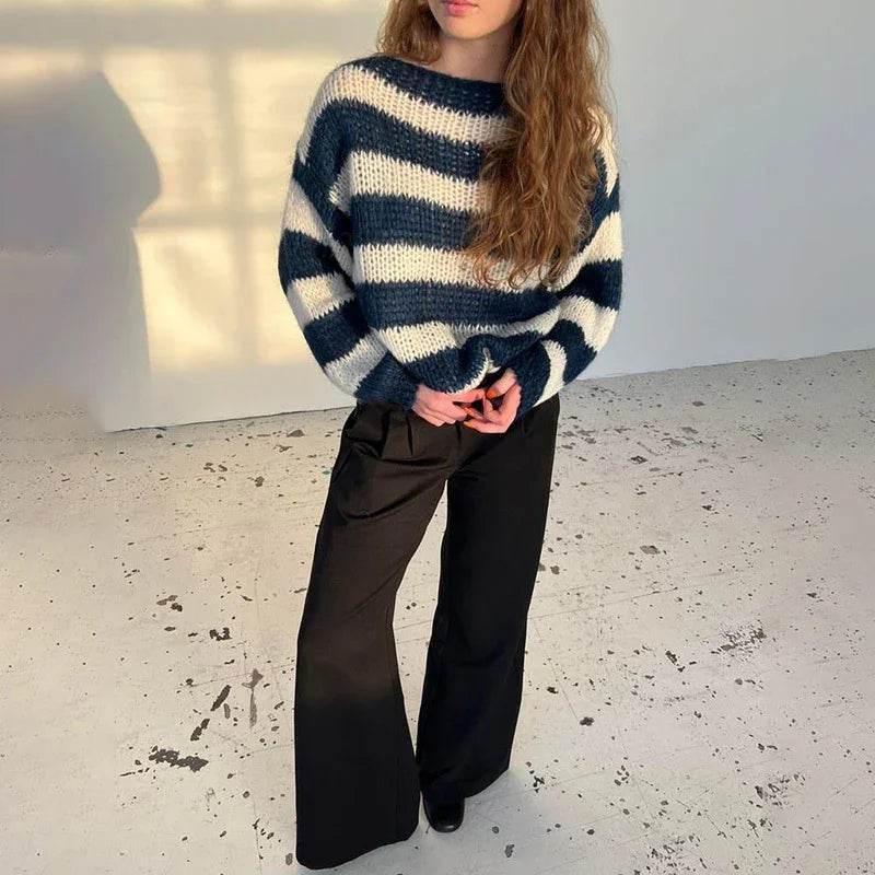 Loose Striped Pullover Sweater – ZA-Zola - ZA-Zola