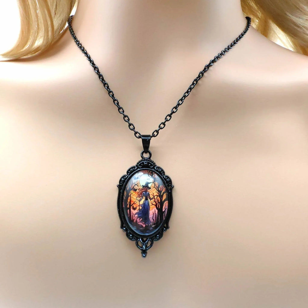 ZA-Zola Halloween Tree Witch Necklace Set - ZA-Zola