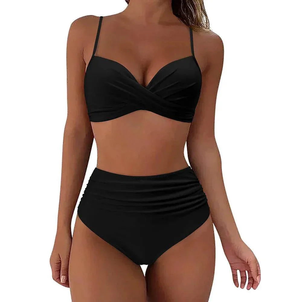 Printed High Waist Push-Up Bikini Set - ZA-Zola