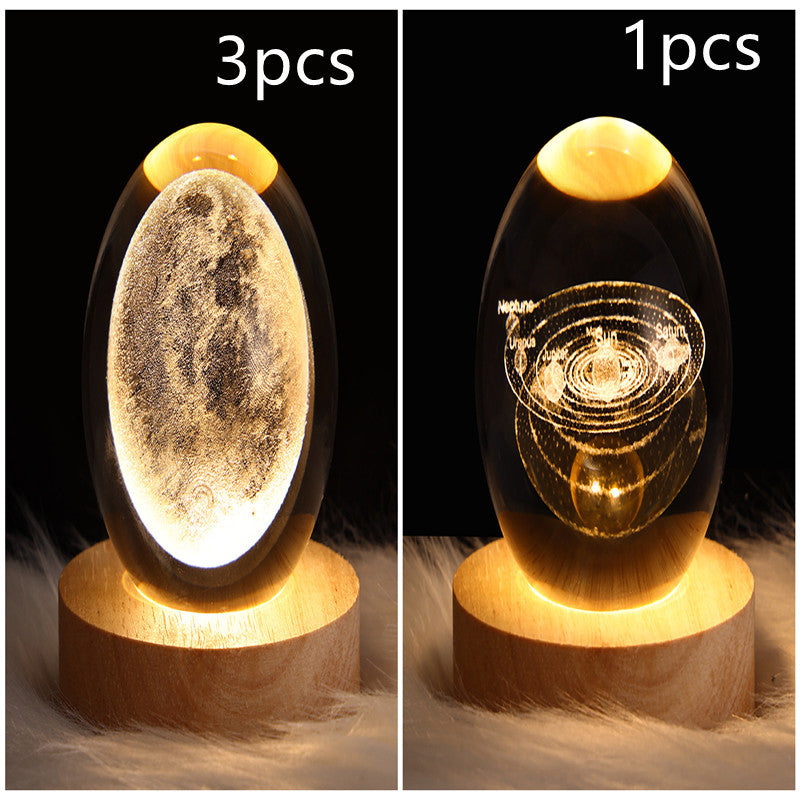 LED Galaxy Crystal Ball Night Light 3D Planet Moon Lamp | ZA-Zola