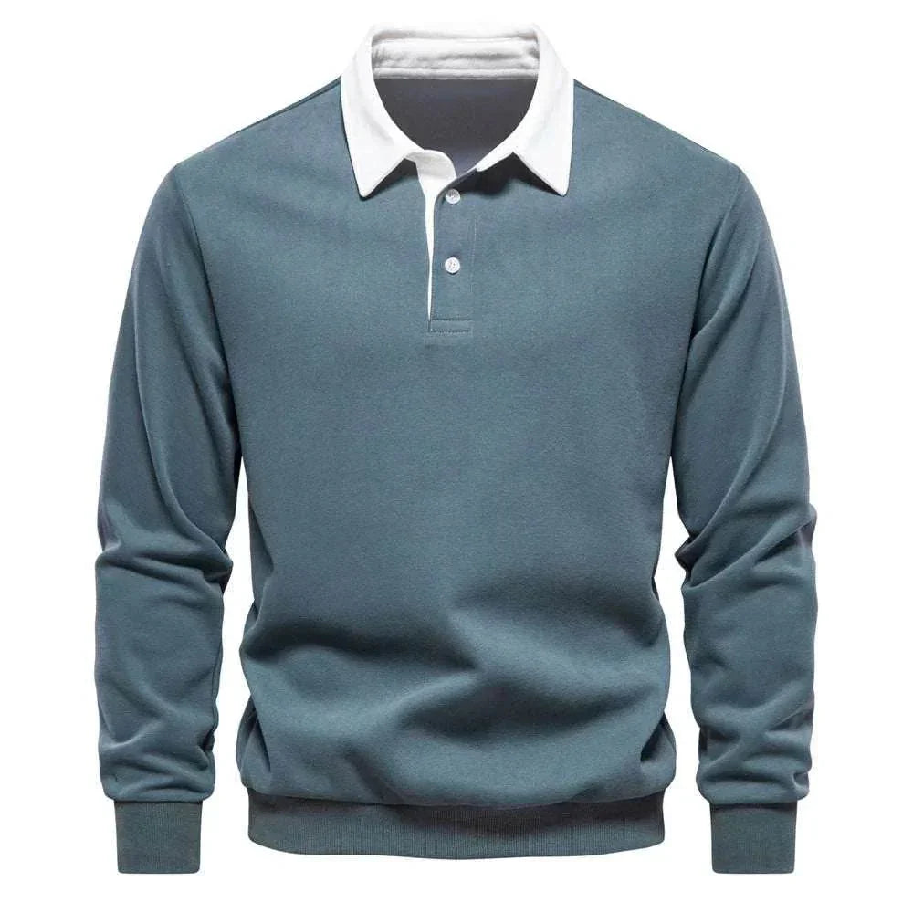 Men's Casual Long Sleeve Polo Collar Sweater - ZA-Zola