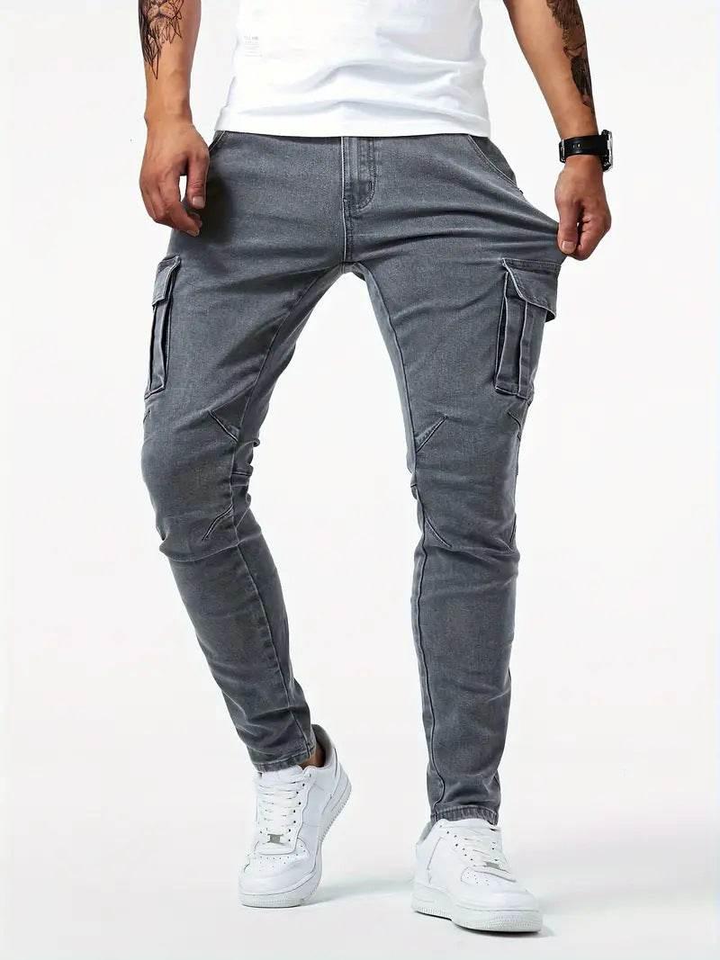 Men’s Casual Cargo Pants Stretch Denim | ZA-Zola Streetwear UK - ZA-Zola