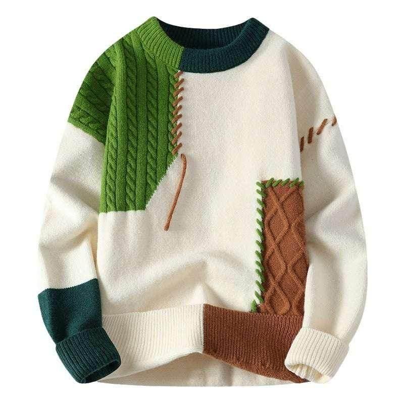 Colorblock Men's Pullover Sweater - Winter Fashion - ZA-Zola