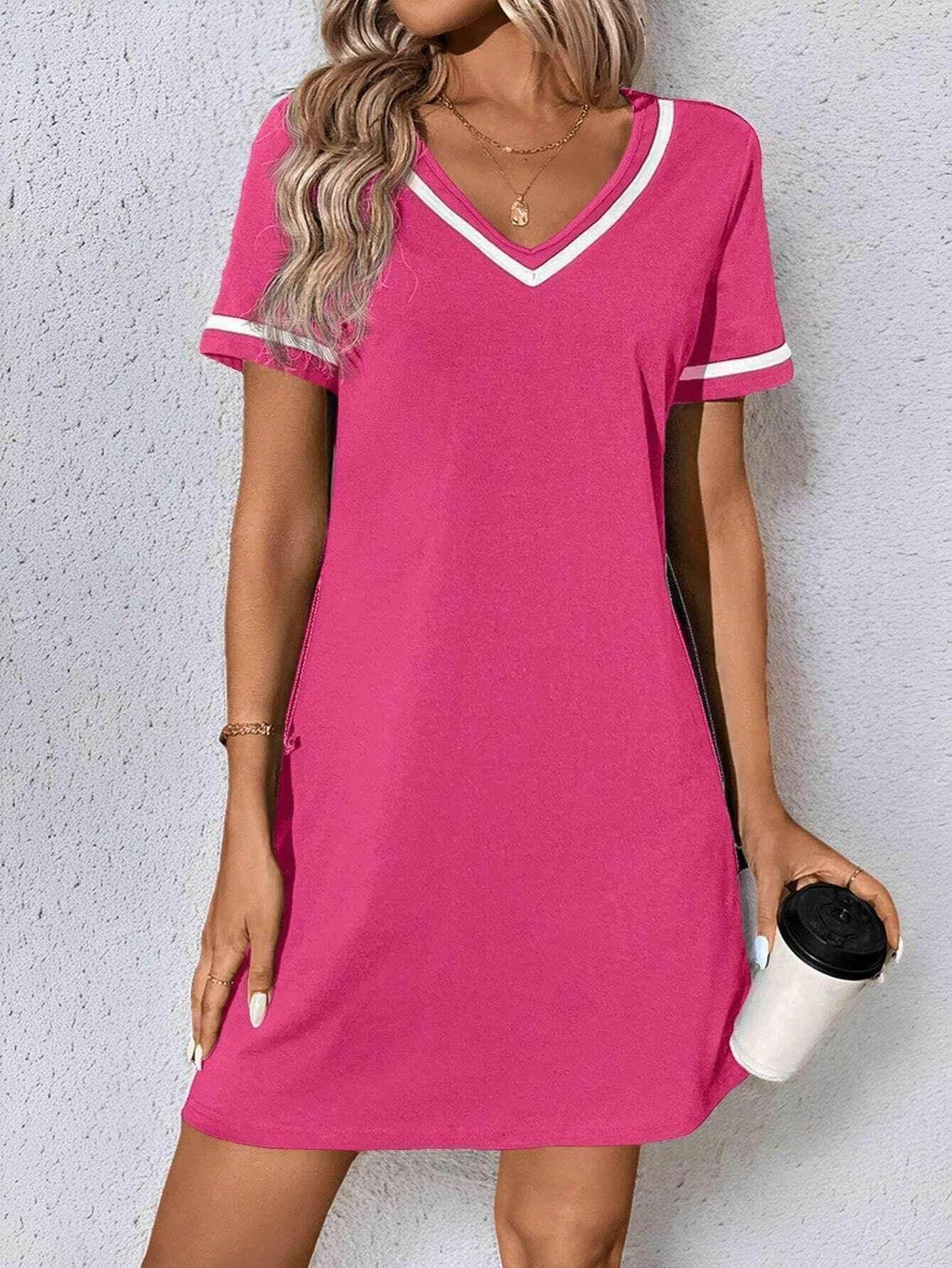 V-Neck Casual Short Sleeve Dress for Women - ZA-Zola