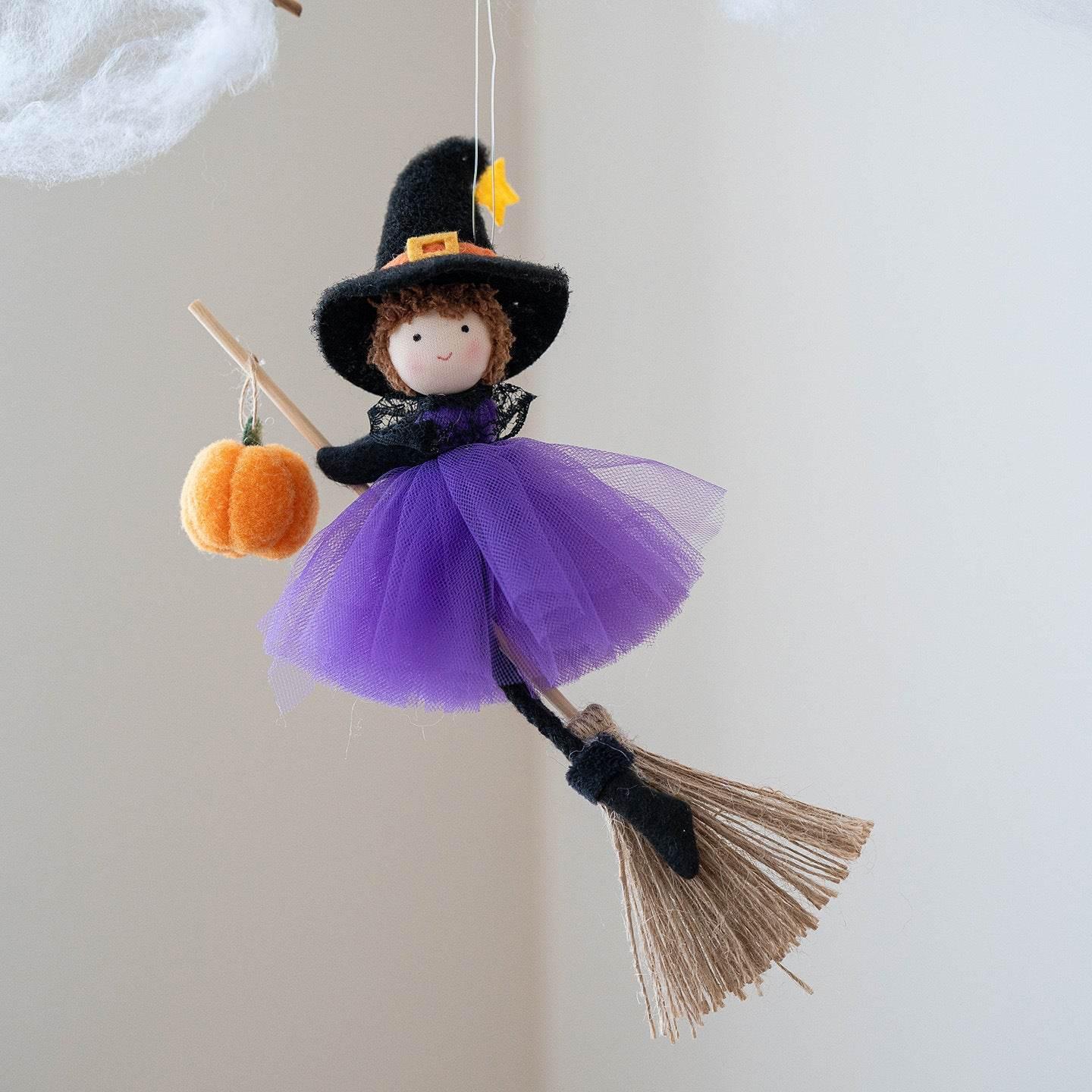 ZA-Zola Halloween Broom Girl Angel Pendant - ZA-Zola