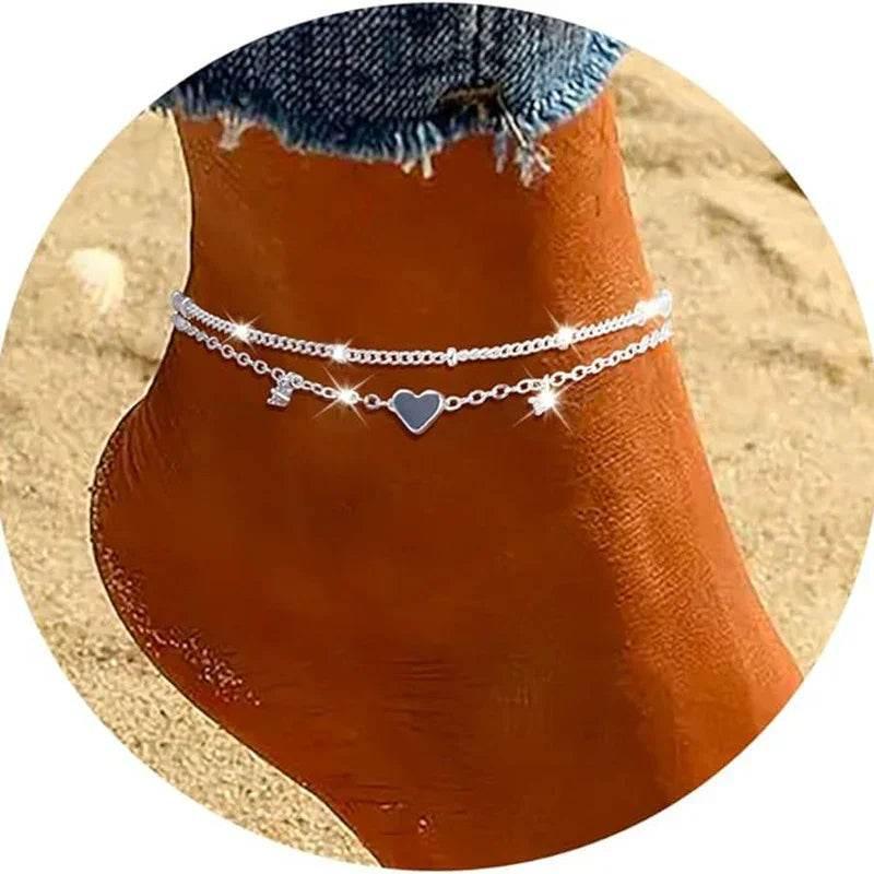 Waterproof Heart Zircon Anklet for Women – Trendy - ZA-Zola